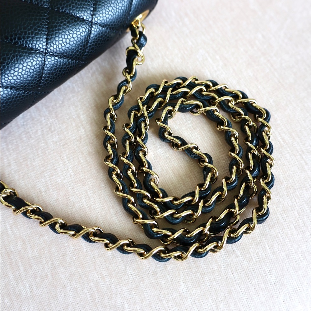 RARE | CHANEL Mini Square Flap Black Caviar GHW - Picture 8 of 17